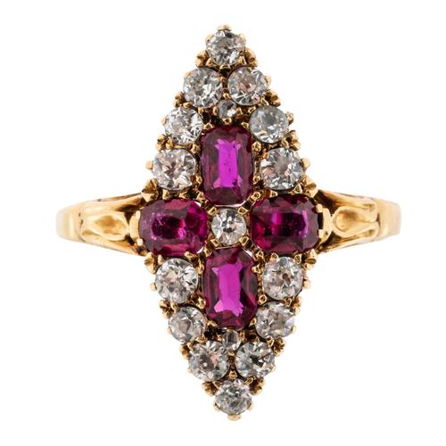A RUBY AND DIAMOND RING