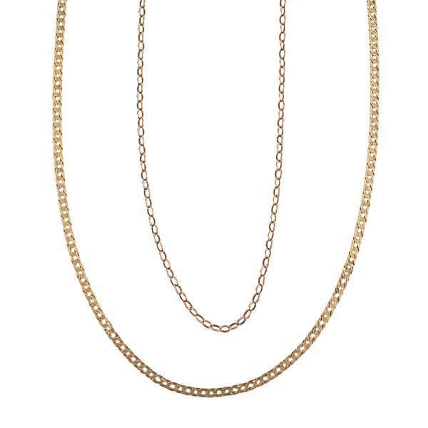 TWO GOLD NECKCHAINS (2)