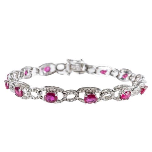 A DIAMOND AND RUBY BRACELET
