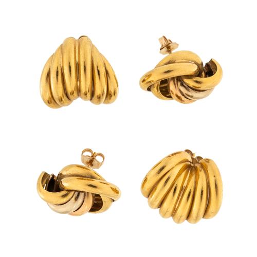 TWO PAIRS OF GOLD EARRINGS (4)