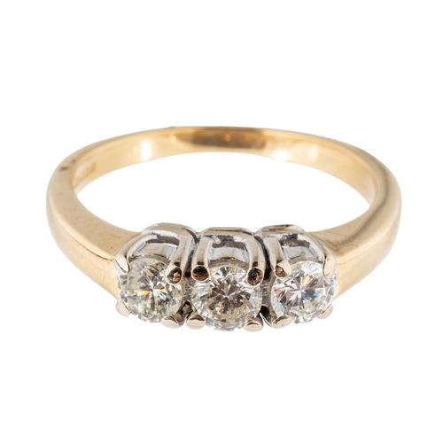 A DIAMOND THREE STONE RING