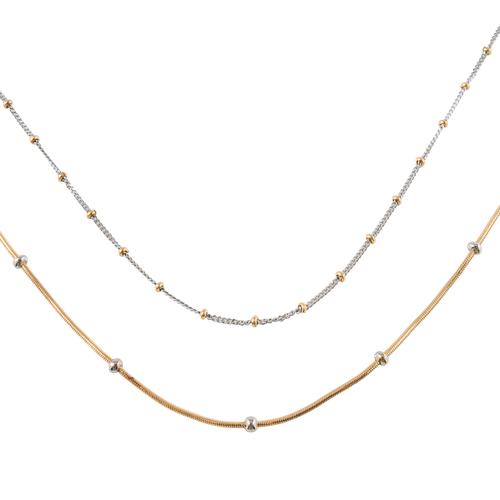 TWO BICOLOUR 18CT GOLD NECKLACES (2)