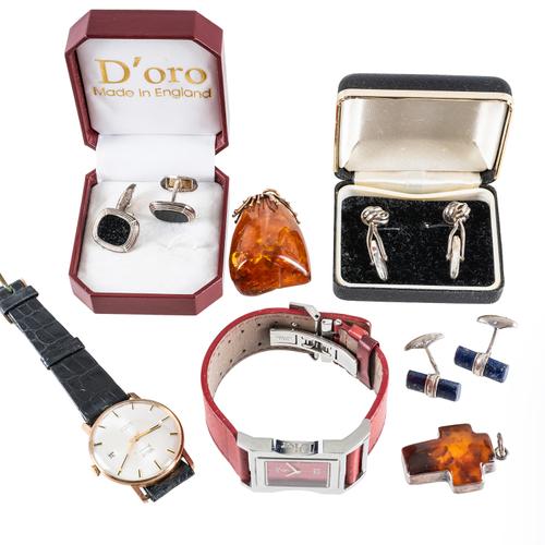 A GROUP OF WRISTWATCHES AND JEWELLERY (7)