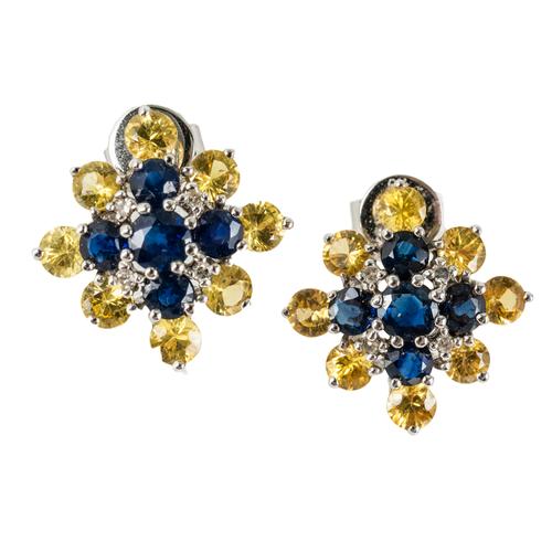A PAIR OF SAPPHIRE EARRINGS