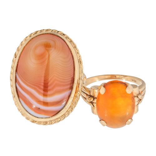 TWO GOLD AND GEMSET RINGS (2)