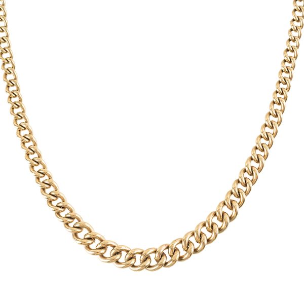 A GRADUATED 9CT CURB LINK CHAIN