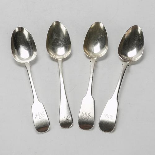 FOUR SILVER TABLE SPOONS (4)