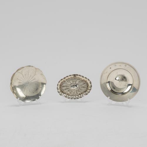 THREE SILVER DISHES (3)