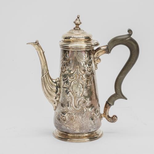 A SILVER COFFEE POT