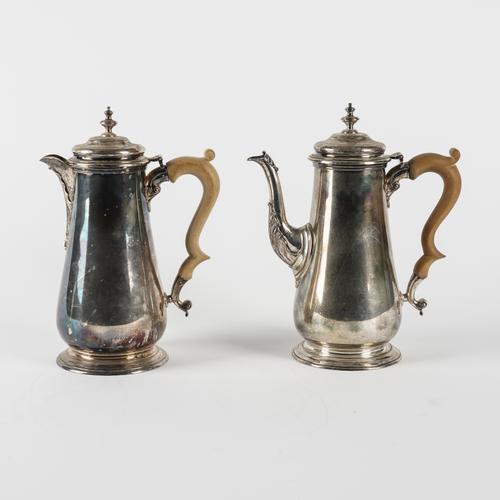 A SILVER TWO PIECE CAFE AU LAIT SET