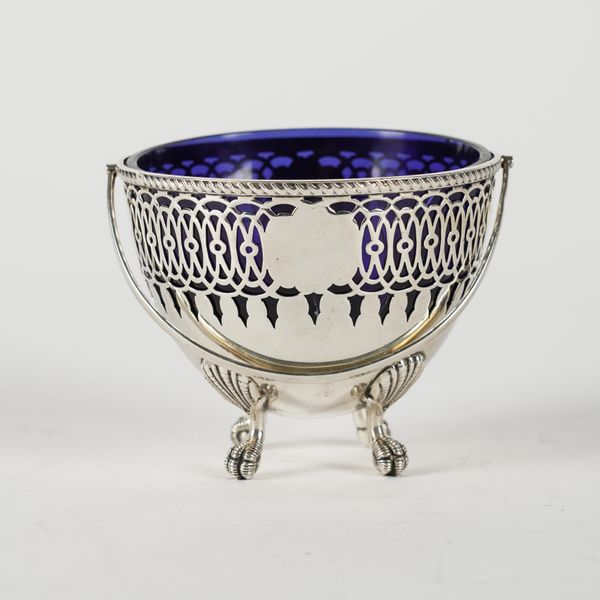 A SILVER SUGAR BASKET