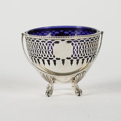A SILVER SUGAR BASKET
