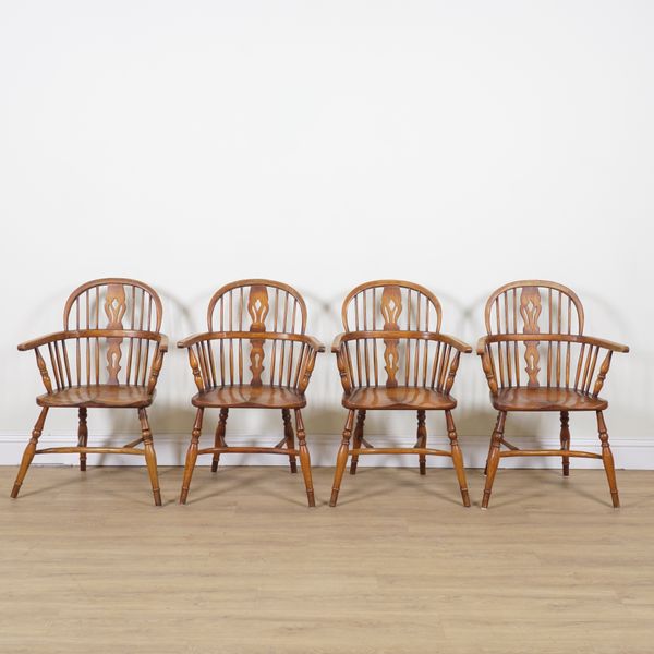 A SET OF FOUR ASH AND ELM WINDSOR CHAIRS (4)