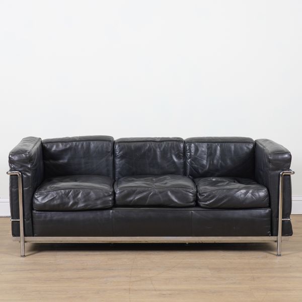 AFTER LE CORBUSIER; A CASSINA LC3 THREE-SEATER SOFA