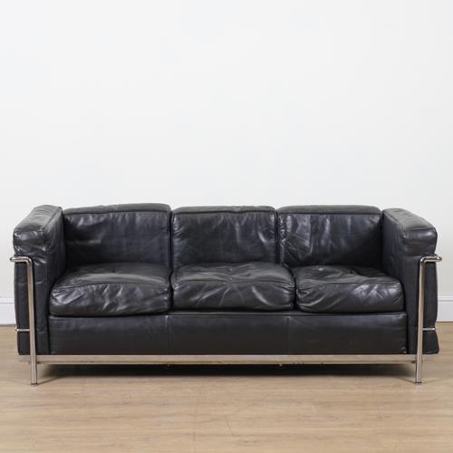 AFTER LE CORBUSIER; A CASSINA LC3 THREE-SEATER SOFA