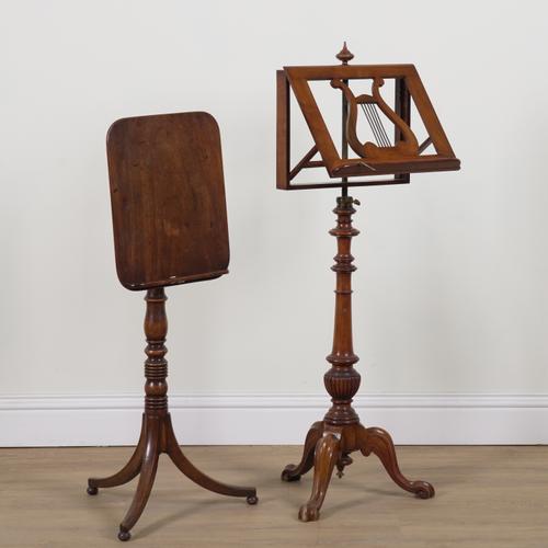 A VICTORIAN MAHOGANY MUSIC STAND (2)