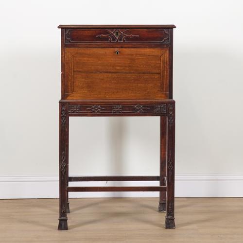 AN 18TH CENTURY AND LATER MAHOGANY WRITING CABINET