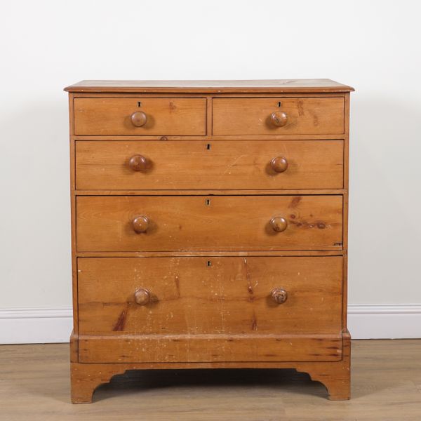 A VICTORIAN PINE CHEST