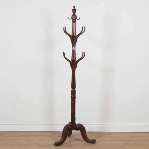 AN EARLY VICTORIAN OAK COAT STAND