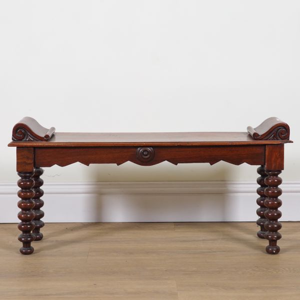 A 19TH CENTURY MAHOGANY WINDOW SEAT