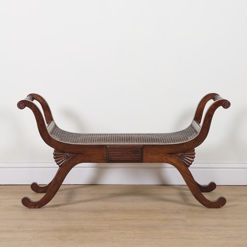 A REGENCY STYLE MAHOGANY WINDOW SEAT