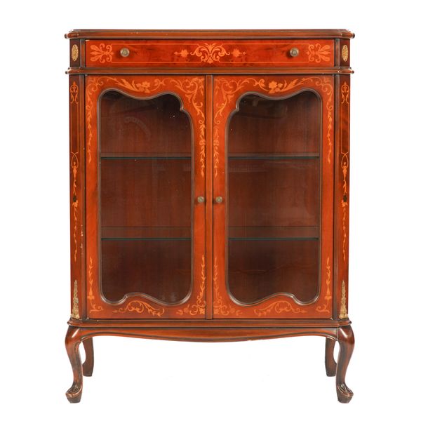 A LOUIS XV STYLE MARQUETRY INLAID SIDE CABINET