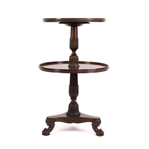 A VICTORIAN MAHOGANY TWO TIER DUMB WAITER