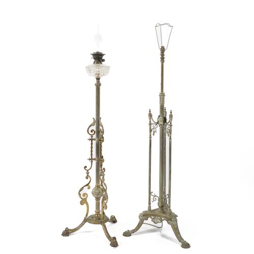 TWO NEO-CLASSICAL STYLE BRASS FLOOR STANDING LIGHTS (2)