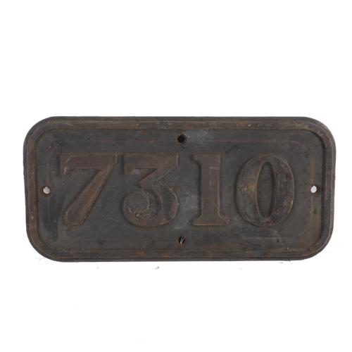 A GREAT WESTERN RAILWAY CABSIDE NUMBERPLATE NO. 7310