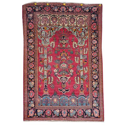 AN ESFAHAN PRAYER RUG, PERSIAN
