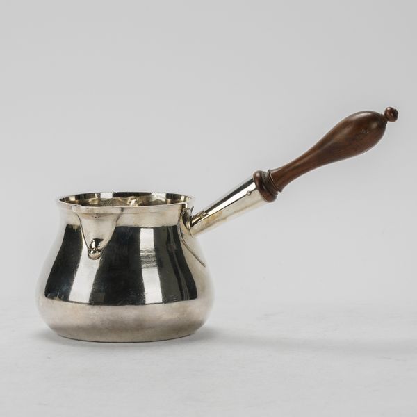 A GEORGE III SILVER BRANDY SAUCEPAN