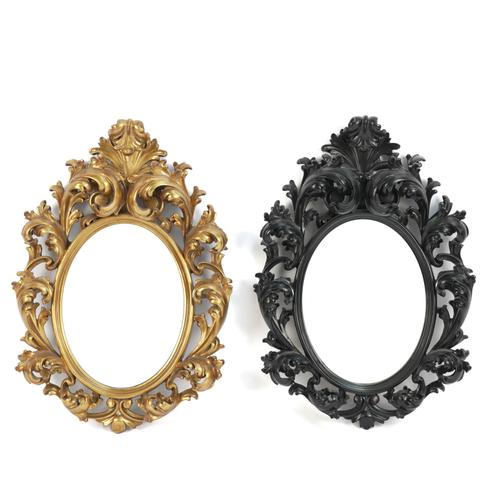 A GILT FRAMED DEEP ACANTHUS SCROLL WALL MIRROR (2)