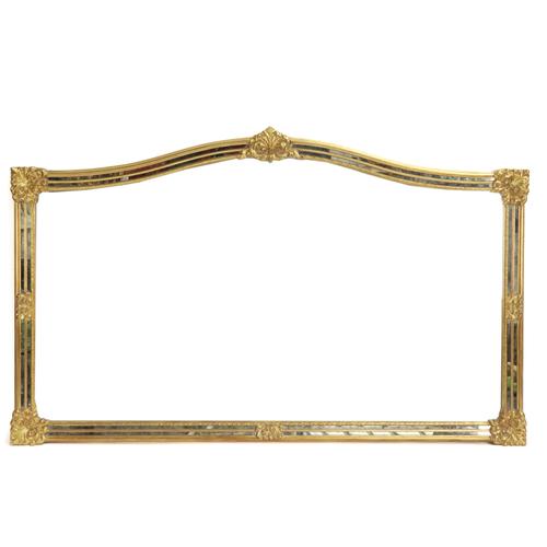 A PAIR OF GILT FRAMED ARCH TOP MARGINAL WALL MIRRORS (2)