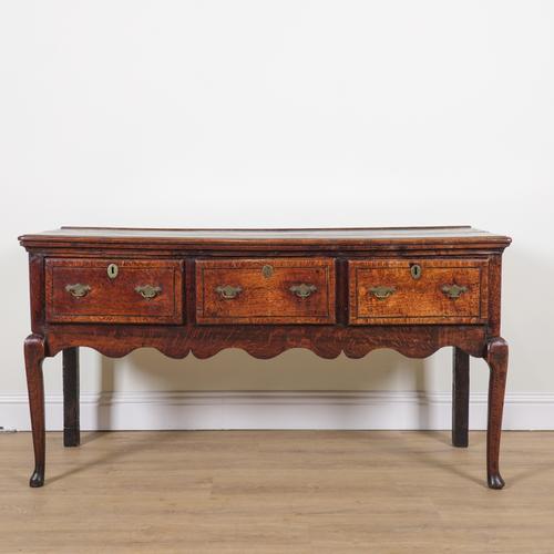A MID 18TH CENTURY OAK DRESSER BASE