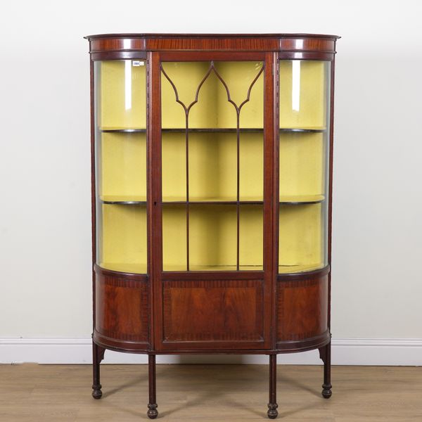 AN EDWARDIAN MAHOGANY DISPLAY CABINET