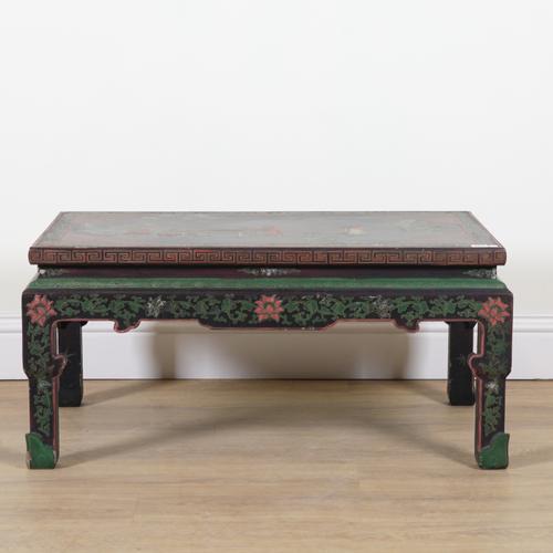 AN EASTERN LACQUERED RECTANGULAR LOW TABLE