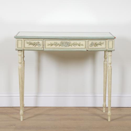 A LOUIS XVI STYLE PAINTED SIDE TABLE