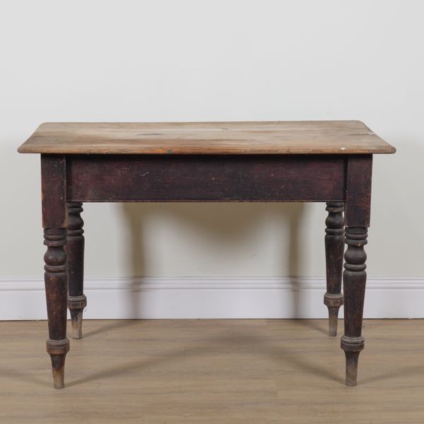 A VICTORIAN PINE SIDE TABLE