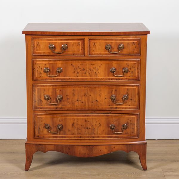 AN 18TH CENTURY STYLE YEW WOOD CHEST
