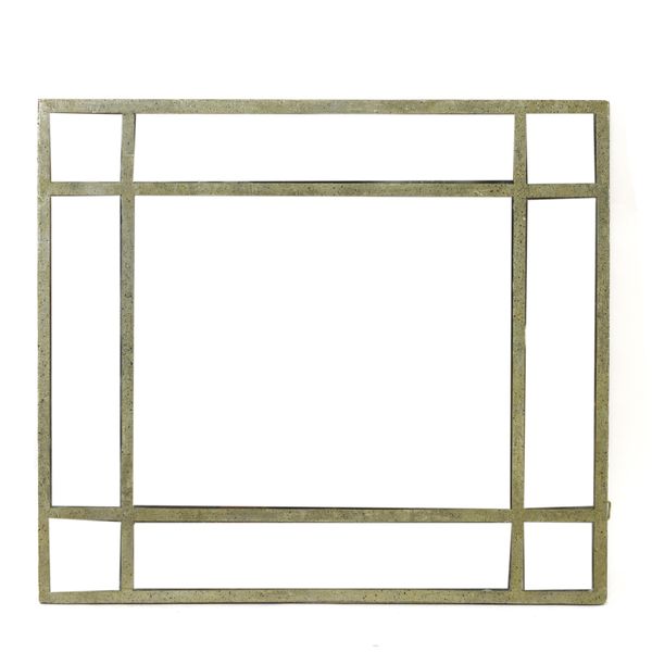 A GREEN PAINTED MARGINAL WALL MIRROR