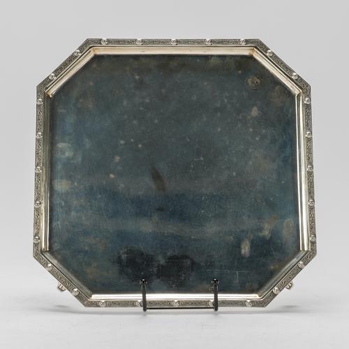 A SILVER OCTAGONAL SALVER