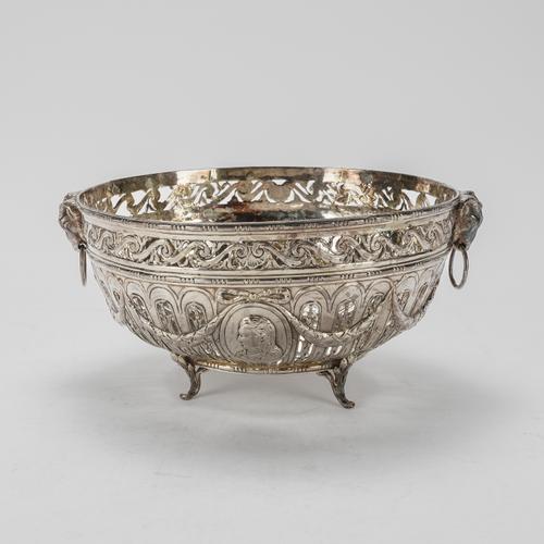 A SILVER TWIN HANDLED BOWL