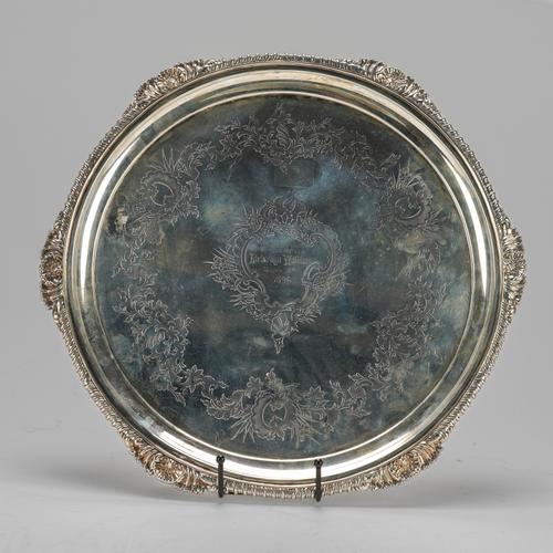 A LATE VICTORIAN SILVER SALVER