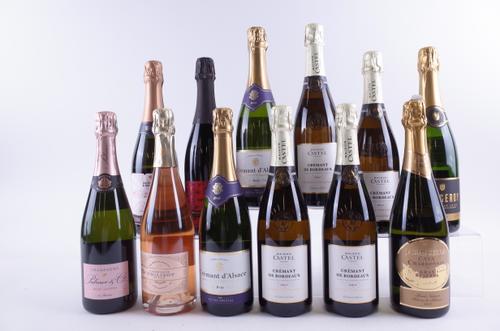 TWO BOTTLES CHAMPAGNE AND TEN BOTTLES SPARKLING WINE