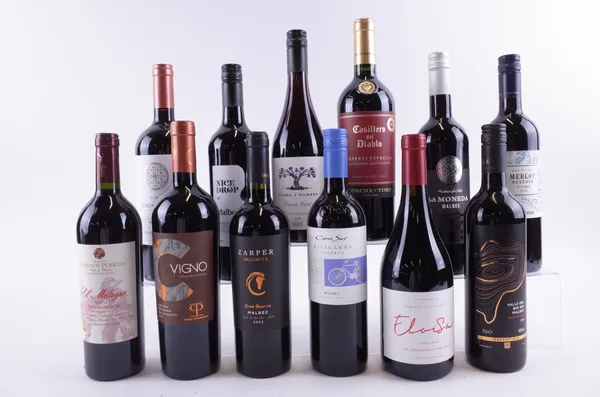 TWELVE BOTTLES CHILEAN RED WINE