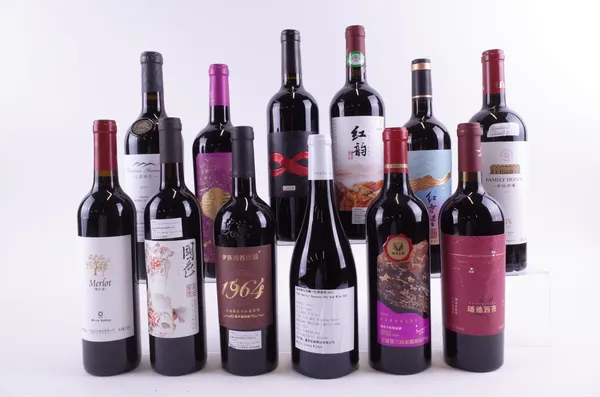 TWELVE BOTTLES CHINESE RED WINE