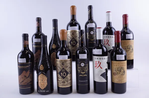 TWELVE BOTTLES CHINESE RED WINE