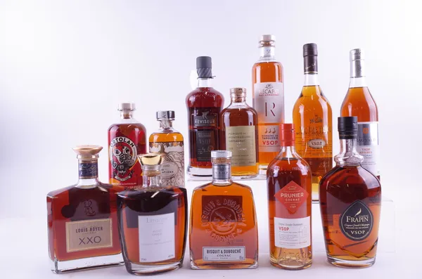 NINE BOTTLES COGNAC AND THREE ARMAGNAC