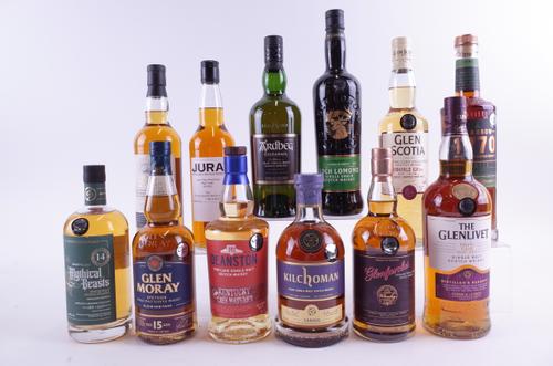ELEVEN BOTTLES SINGLE MALT SCOTCH WHISKY AND ONE SINGLE GRAIN