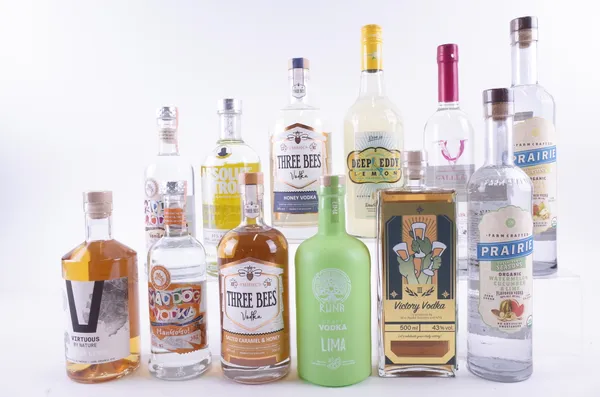 TWELVE BOTTLES FLAVOURED VODKA